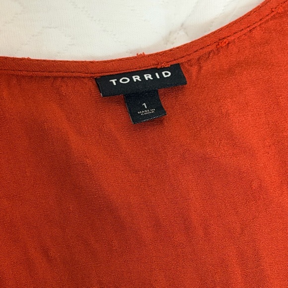 Torrid Red Swiss Dot Surplice Midi Dress Pockets Size 1 (1X) - Picture 9 of 9